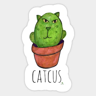 Catcus Funny Pet Cactus Cat Cartoon Sticker